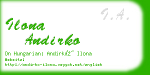 ilona andirko business card